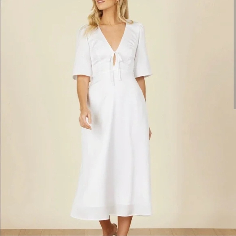 NWOT Park & Fifth White V-Neck Bell Sleeve Sundress